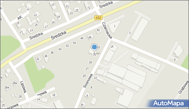 Zaniemyśl, Sosnowa, 31, mapa Zaniemyśl