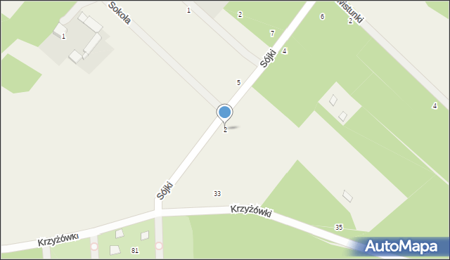 Zaręby, Sójki, 2, mapa Zaręby