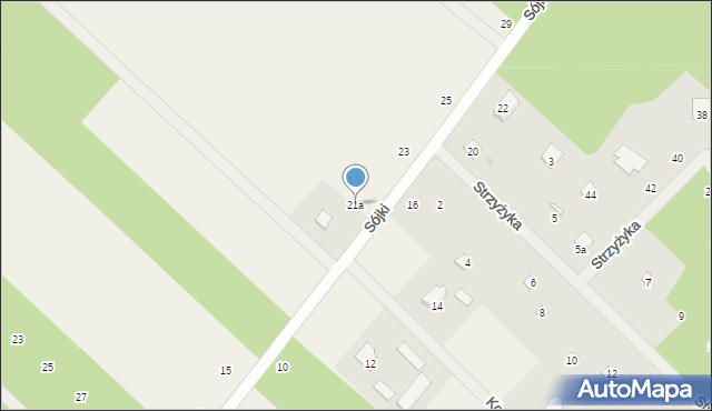 Zaręby, Sójki, 21a, mapa Zaręby