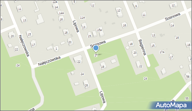 Żarki-Letnisko, Sosnowa, 17, mapa Żarki-Letnisko