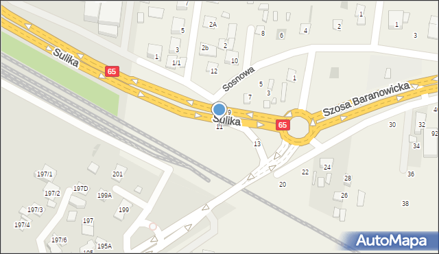 Zaścianki, Sosnowa, 11, mapa Zaścianki