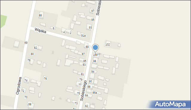 Zawada, Sobieskiego, 100, mapa Zawada