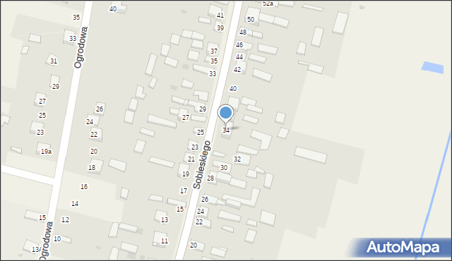 Zawada, Sobieskiego, 34, mapa Zawada