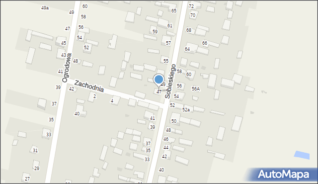 Zawada, Sobieskiego, 47, mapa Zawada