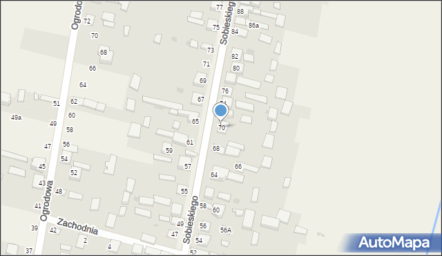 Zawada, Sobieskiego, 70, mapa Zawada