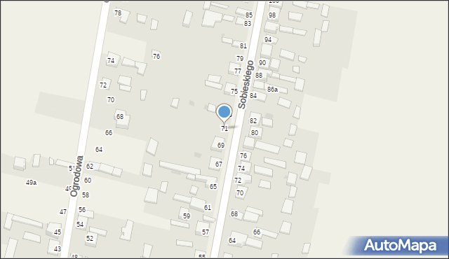 Zawada, Sobieskiego, 71, mapa Zawada