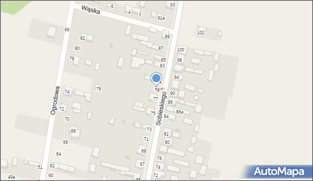 Zawada, Sobieskiego, 79, mapa Zawada