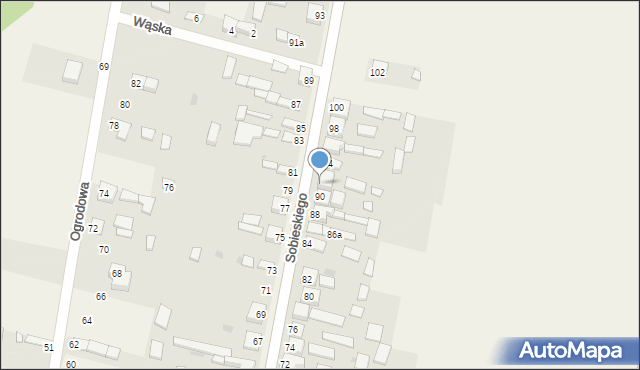 Zawada, Sobieskiego, 92, mapa Zawada