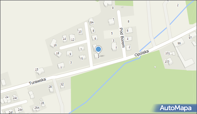 Zawada, Sosnowy Zakątek, 2, mapa Zawada