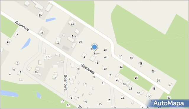 Zawiszyn, Sosnowa, 6, mapa Zawiszyn