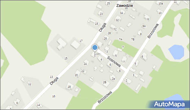 Zawodzie, Sosnowa, 2, mapa Zawodzie