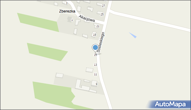 Zberezka, Sobieskiego, 15, mapa Zberezka