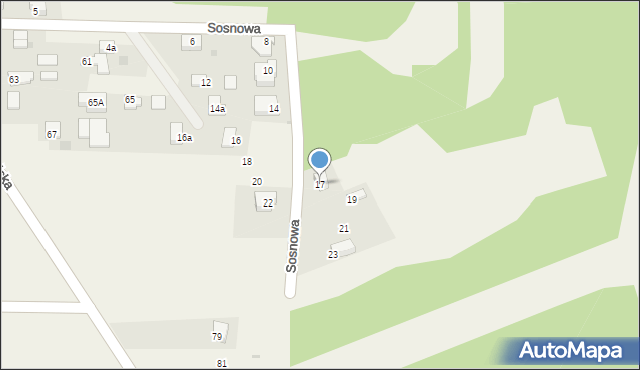 Zbludowice, Sosnowa, 17, mapa Zbludowice