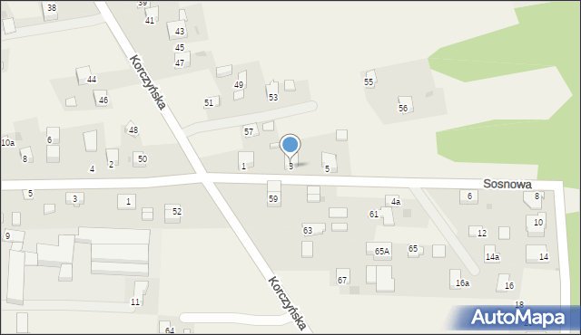 Zbludowice, Sosnowa, 3, mapa Zbludowice