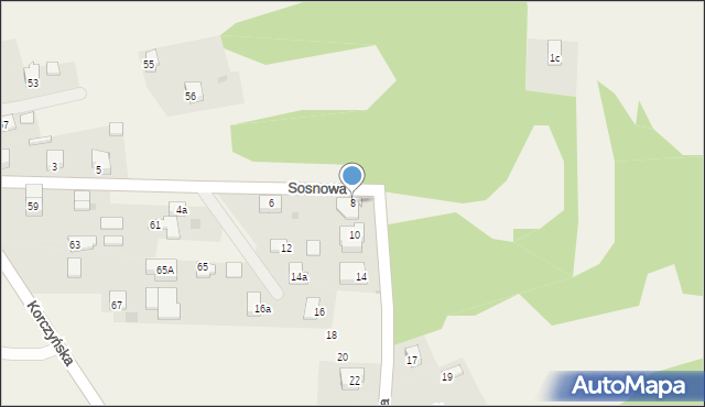Zbludowice, Sosnowa, 8, mapa Zbludowice