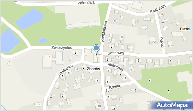 Zborów, Solecka, 2, mapa Zborów