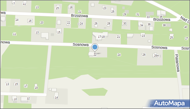 Żelechów, Sosnowa, 22, mapa Żelechów