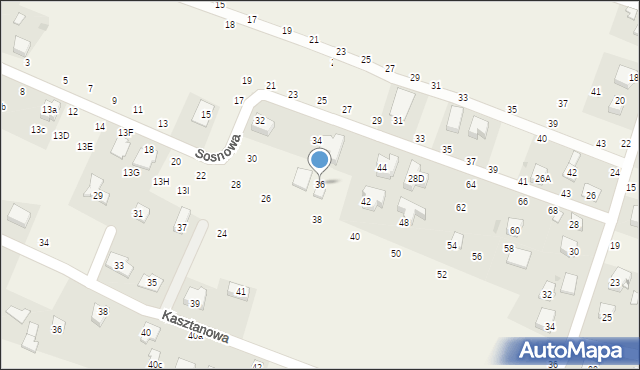 Zgłobice, Sosnowa, 36, mapa Zgłobice