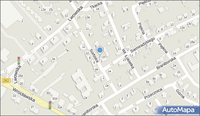 Zielona Góra, Sorbska, 3, mapa Zielona Góra