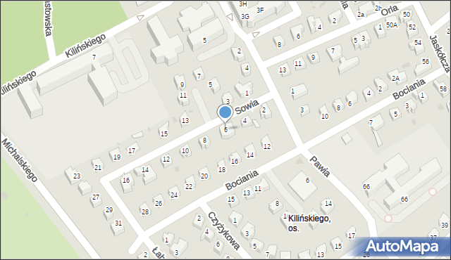 Zielona Góra, Sowia, 6, mapa Zielona Góra