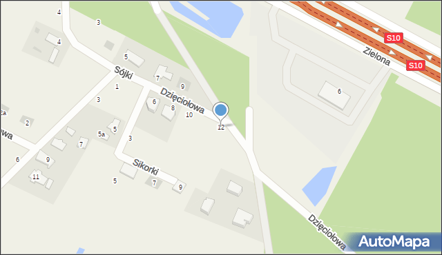 Zielonka, Sójki, 12, mapa Zielonka