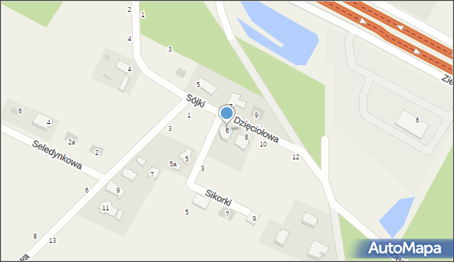 Zielonka, Sójki, 6, mapa Zielonka