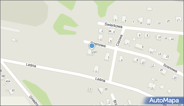 Żnin, Sosnowa, 2, mapa Żnin