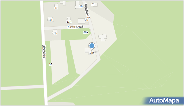 Żółwin, Sosnowa, 28d, mapa Żółwin
