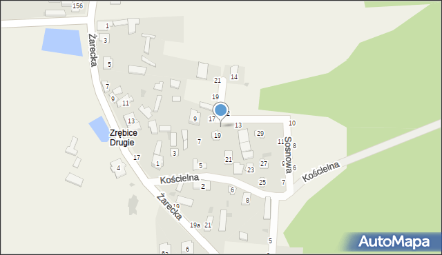 Zrębice, Sosnowa, 15, mapa Zrębice