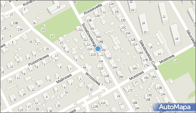 Żyrardów, Sosabowskiego Stanisława Franciszka, gen., 21f, mapa Żyrardów