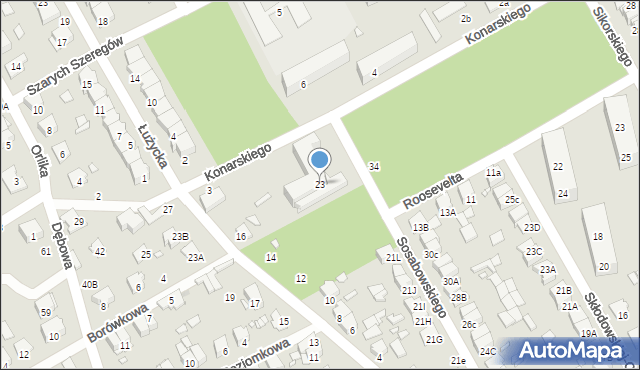 Żyrardów, Sosabowskiego Stanisława Franciszka, gen., 23, mapa Żyrardów