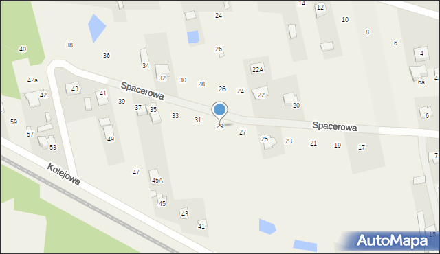Aleksandrówka, Spacerowa, 29, mapa Aleksandrówka