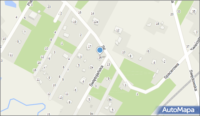 Anielin Swędowski, Spacerowa, 15, mapa Anielin Swędowski