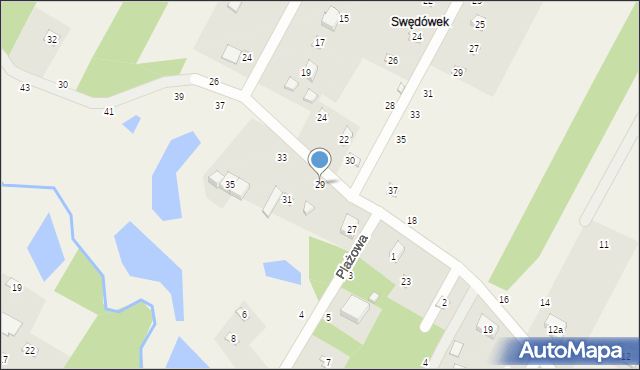 Anielin Swędowski, Spacerowa, 29, mapa Anielin Swędowski