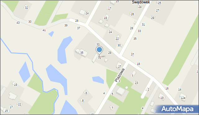 Anielin Swędowski, Spacerowa, 31, mapa Anielin Swędowski