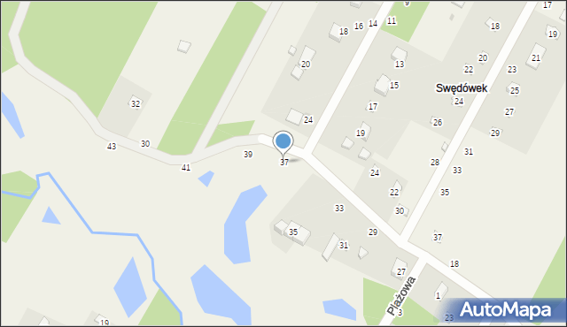 Anielin Swędowski, Spacerowa, 37, mapa Anielin Swędowski