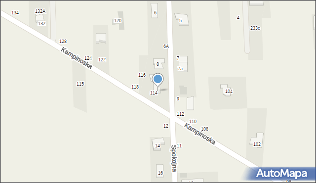 Augustówek, Spokojna, 10, mapa Augustówek