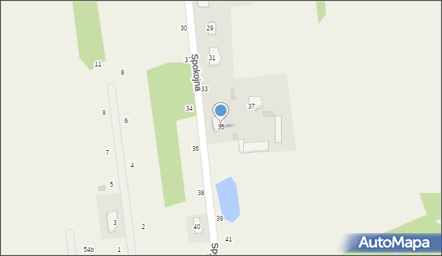 Augustówek, Spokojna, 35, mapa Augustówek