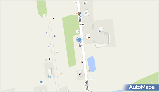 Augustówek, Spokojna, 36, mapa Augustówek