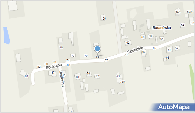 Augustówek, Spokojna, 68, mapa Augustówek