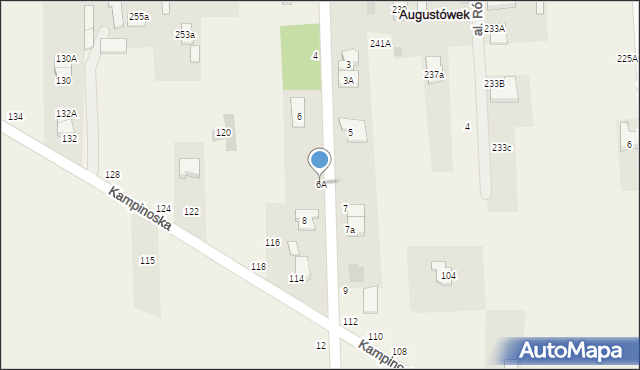 Augustówek, Spokojna, 6A, mapa Augustówek