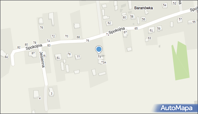 Augustówek, Spokojna, 73, mapa Augustówek