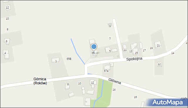 Babica, Spokojna, 3, mapa Babica