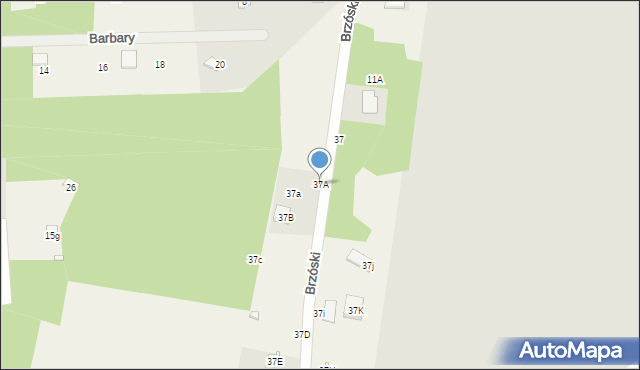 Bądzyń, Sporna, 37A, mapa Bądzyń