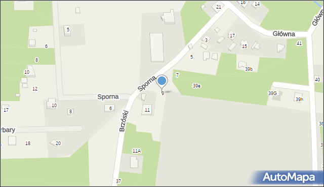 Bądzyń, Sporna, 9, mapa Bądzyń