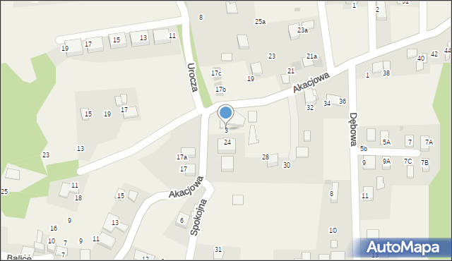 Balice, Spokojna, 3, mapa Balice