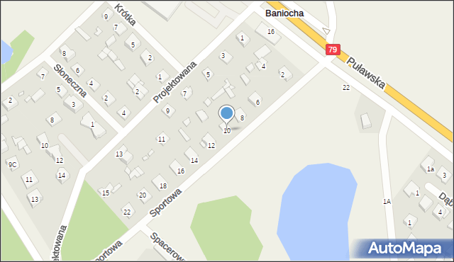 Baniocha, Sportowa, 10, mapa Baniocha