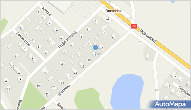 Baniocha, Sportowa, 8, mapa Baniocha