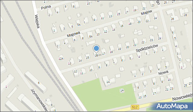 Bartoszyce, Spółdzielców, 16, mapa Bartoszyce