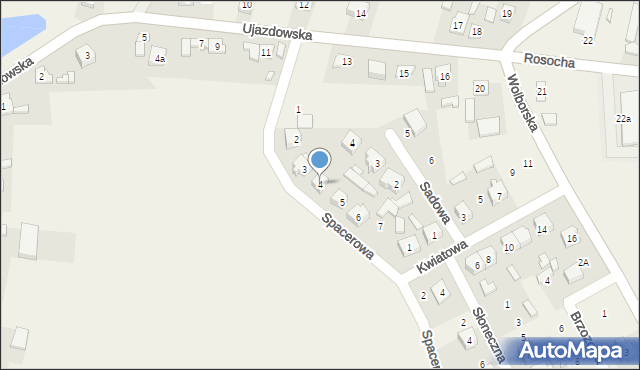 Będków, Spacerowa, 4, mapa Będków